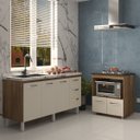 Ver imagem 3 de Cozinha Balcão Armário Gabinete de Pia 150 Cm Deise e Balcão Evelyn para Fogão Cooktop 5 Bocas Savan