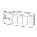 Ver imagem 6 de Cozinha Balcão Armário Gabinete de Pia 150 Cm Deise e Balcão Evelyn para Fogão Cooktop 5 Bocas Savan