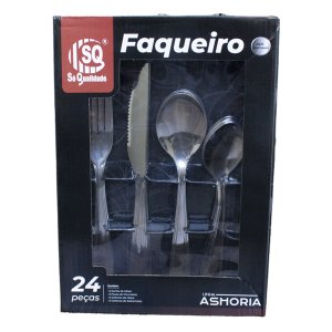 Faqueiro Jogo de Talheres Aço Inox Conjunto 24 Peças Premium