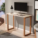Ver imagem 1 de Escrivaninha Bahamas Mesa para Estudo Pés de Madeira Off White 90cm