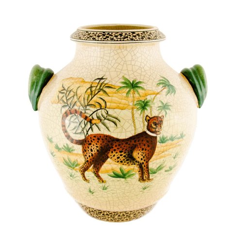 Vaso de Cerâmica Exclusivo: Uma Celebração da Elegância Selvagem