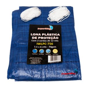 Lona Plástica Impermeável 70Gsm 7,5 x 6 com 2 Cordas 12 Metros Iwlpc756 Importway