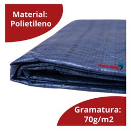 Lona Plástica Impermeável 70Gsm 7,5 x 6 com 2 Cordas 12 Metros Iwlpc756 Importway - 3