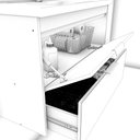 Ver imagem 5 de Gabinete Balcão Suspenso Frente Espelho Lavatório Califórnia Banheiro 1 Porta 1 Gaveta Marrom