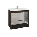 Ver imagem 2 de Gabinete Balcão Suspenso Frente Espelho Lavatório Califórnia Banheiro 1 Porta 1 Gaveta Marrom