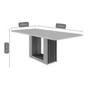 Ver imagem 5 de Mesa Multiuso Cozinha Cimol Ariela C/ Tampo Madeirado Vidro Reto 210cm Cinamomo/off White