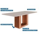 Ver imagem 2 de Mesa Multiuso Cozinha Cimol Ariela C/ Tampo Madeirado Vidro Reto 210cm Cinamomo/off White