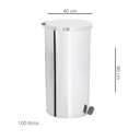 Ver imagem 3 de Lixeira em Aço Inox 100l Pedal Redonda