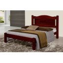 Ver imagem 1 de Cama de Casal Paris de Madeira Maciça Tauari - Cor Mogno