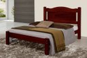 Ver imagem 1 de Cama de Casal Paris de Madeira Maciça Tauari - Cor Mogno