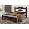 Cama de Casal Paris de Madeira Maciça Tauari - Cor Tabaco/Branco - 1