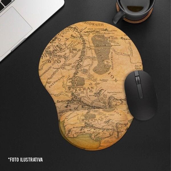 Mousepad Ergonômico Senhor dos Anéis Mapa da Terra Média - 2