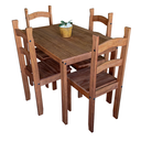 Ver imagem 5 de Jogo Mesa Jantar com 4 Cadeiras Madeira Vintage Chocolate Cozinha Clássico Retrô Compacta Reforçada