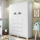 Ver imagem 1 de Guarda Roupa Infantil Ane com 4 Portas - Branco