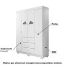 Ver imagem 2 de Guarda Roupa Infantil Ane com 4 Portas - Branco