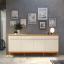 Ver imagem 1 de Buffet / Balcão / Bancada / Aparador Mag Retrô 1.90m 4 Gavetas + 4 Portas com Pés em Madeira Maciça