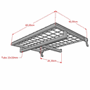 Ver imagem 2 de Prateleira Cremalheira 60x40cm Modelo com Tela e Cabideiro Comac - Branco