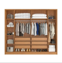 Ver imagem 2 de Guarda Roupa Casal Nature Ripado com Vidro Reflecta LED 6 Portas em MDF Milão Bianchi