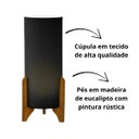 Ver imagem 3 de Luminária de Chão Vitória Pés de Madeira Cúpula em Tecido:preto