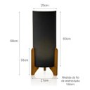 Ver imagem 4 de Luminária de Chão Vitória Pés de Madeira Cúpula em Tecido:preto