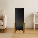 Ver imagem 1 de Luminária de Chão Vitória Pés de Madeira Cúpula em Tecido:preto