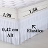 Saia Para Cama Box Casal Queen Branca Elástico Duplo - 4