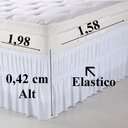 Ver imagem 4 de Saia Para Cama Box Casal Queen Branca Elástico Duplo