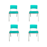 Kit 4 Cadeiras Infantil Iso Azul Turquesa Brinquedoteca Escolas Ecomhome - 3