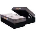 Ver imagem 1 de Cama Box Baú Solteiro: Colchão Ortopédico Polar D28 Orthopremium Grey + Base Crc Suede Black (