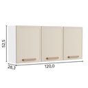 Ver imagem 2 de Armário Aéreo Cozinha Aço 120 Cm 3 Portas Essência Bertolini - Areia/branco