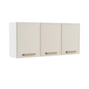 Ver imagem 1 de Armário Aéreo Cozinha Aço 120 Cm 3 Portas Essência Bertolini - Areia/branco