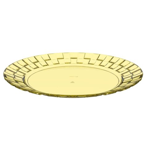 Prato Grande 26cm Amarelo Crippa Bandeja para Servir Mesa Posta Porções Aperitivos