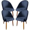 Conjunto 06 Cadeiras Meia Lua Estofadas para Sala Jantar Visammer - Azul-marinho - 2