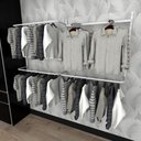 Ver imagem 2 de Arara de Roupas Closet Quarto com 9 Peças Regulável 200x100 Cm Cor Branco Modelo Clst1p131