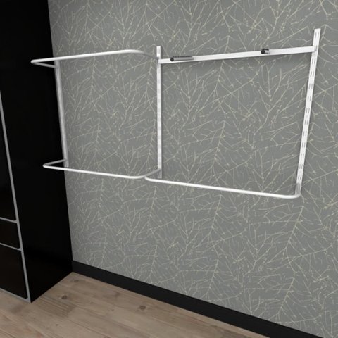 Arara de Roupas Closet Quarto com 9 Peças Regulável 200x100 Cm Cor Branco Modelo Clst1p131