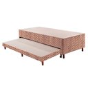 Ver imagem 1 de Cama Box Base c/Auxiliar Solteiro Universal Rústico Bordado Clean (88x188x30) - Paropas