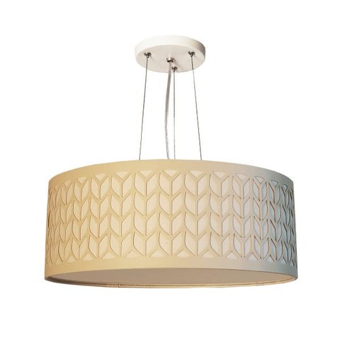 Lustre Pendente Cúpula Recorte Bege 50X15 3E27 Bivolt