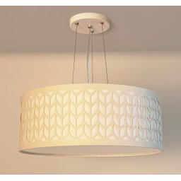 Lustre Pendente Cúpula Recorte Bege 50X15 3E27 Bivolt - 2