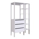 Ver imagem 3 de Kit Guarda-roupa Closet com 3 Gavetas e 2 Mesas de Cabeceira Cor:branco com Mel