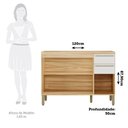 Ver imagem 4 de Balcão de Cozinha com 3 Portas 2 Gavetas sem Tampo 100% Mdf Napoli Prime Rio Doce Amendoa-off White