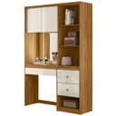 Ver imagem 1 de Penteadeira Camarim com Espelho e Led Lume 2 Gavetas 207 Cm Freijo Off White Moval