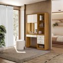 Ver imagem 3 de Penteadeira Camarim com Espelho e Led Lume 2 Gavetas 207 Cm Freijo Off White Moval