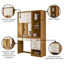 Ver imagem 5 de Penteadeira Camarim com Espelho e Led Lume 2 Gavetas 207 Cm Freijo Off White Moval
