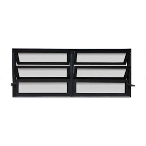 Vitro Basculante 2 Seções de Alumínio Preto 60x120 Linha 25