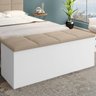 Calçadeira Bau Megh Branco Bege para Cama de 140cm - 1