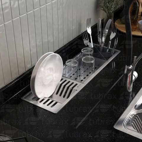 Calha Canal Organizador Escorredor Úmida Inox Tubrax