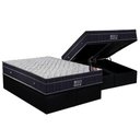 Ver imagem 1 de Cama Box Baú King Colchão Molas Bonnel Ortobom Nanolastic Airtech Progressive + Base Crc Suede