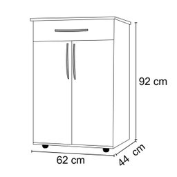 Balcão de Cozinha Multiuso Juliana Branco Flex Ajl Móveis - 5