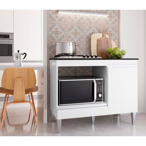 Balcão para Cooktop 4 ou 5 Bocas Carla Branco Ajl Móveis
