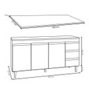 Ver imagem 4 de Balcão de Pia 3 Portas Andréia 160cm Preto sem Tampo Ajl Móveis